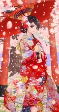 和风少女，振袖(和服)装动漫少女精选超高清插画图片集