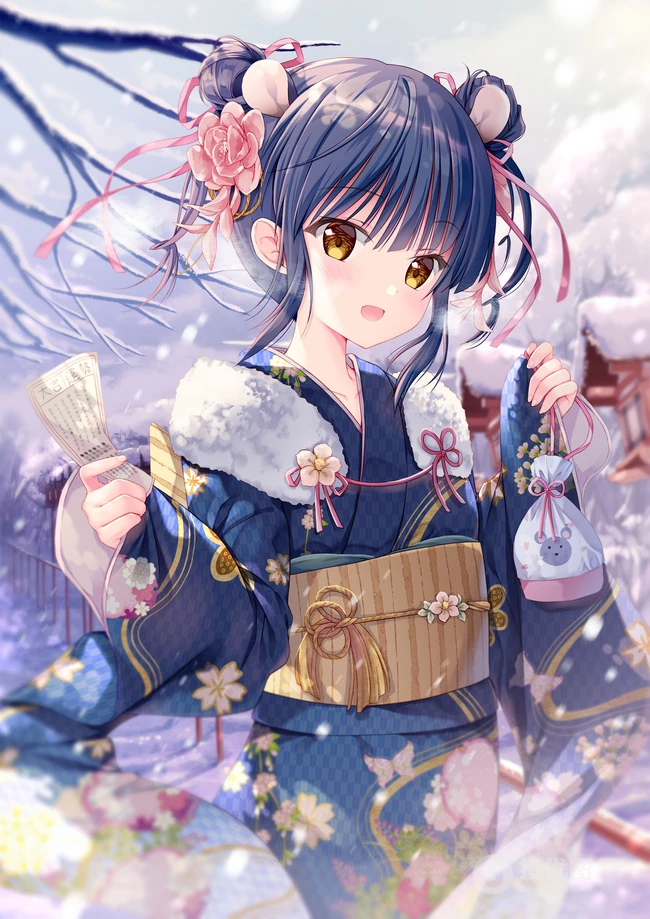 和风少女，振袖(和服)装动漫少女精选超高清插画图片集