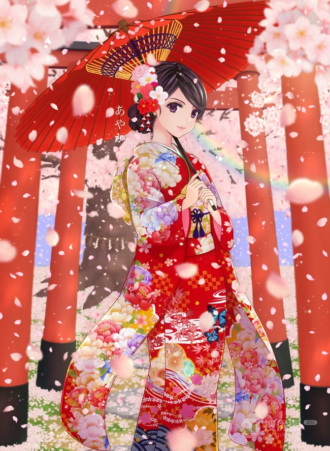 和风少女，振袖(和服)装动漫少女精选超高清插画图片集