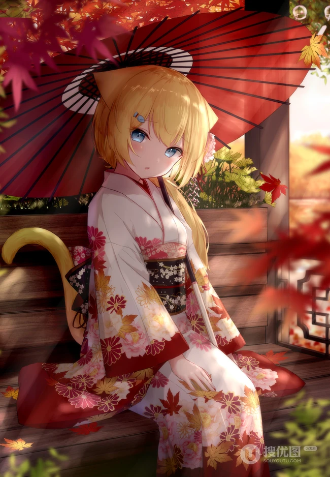 和风少女，振袖(和服)装动漫少女精选超高清插画图片集