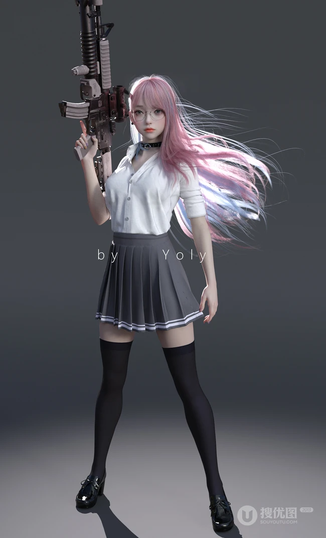 睡眼惺忪，大眼水汪汪的二次元动漫少女人物高清插画图片集