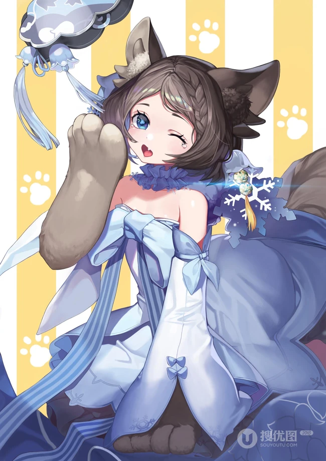 睡眼惺忪，大眼水汪汪的二次元动漫少女人物高清插画图片集