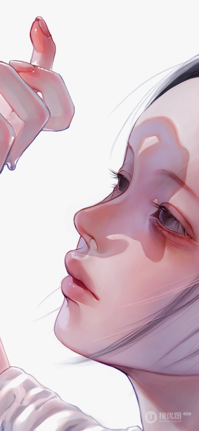 动漫女孩 侧脸 伤感 感伤 精选二次元动漫少女手绘高清插画图片
