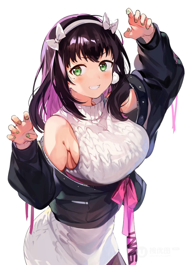 身着编织衫毛衣的气质二次元动漫女生精选插画图片集