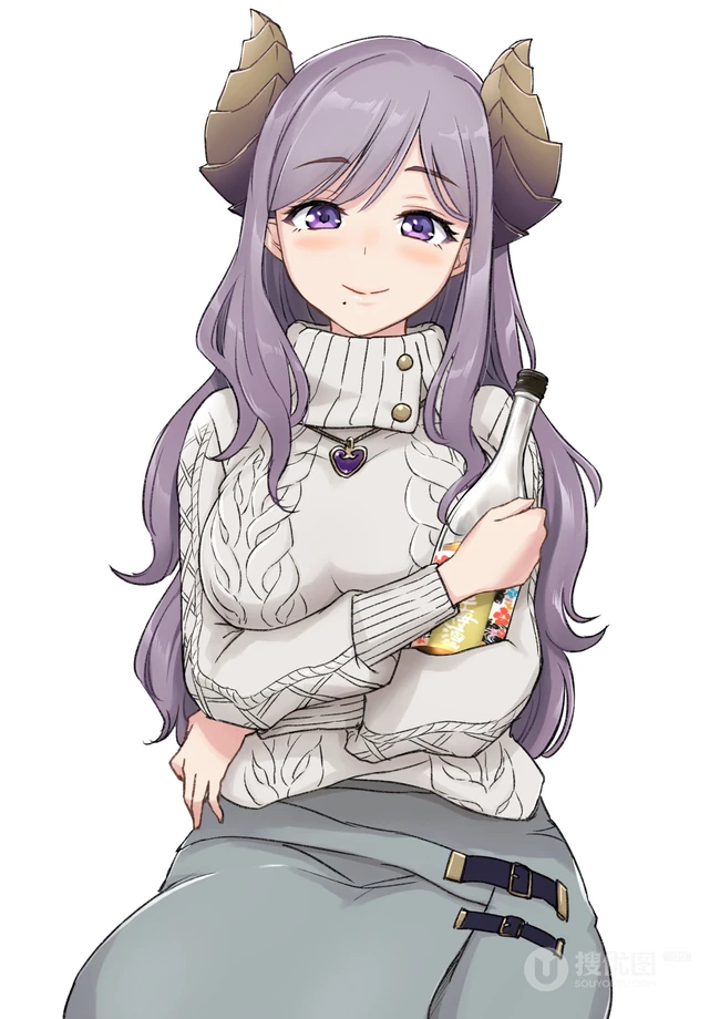 身着编织衫毛衣的气质二次元动漫女生精选插画图片集