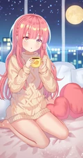 身着编织衫毛衣的气质二次元动漫女生精选插画图片集