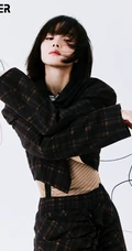 胡冰卿酷美高冷时尚黑色系穿衣风格登电子杂志封面写真照