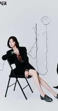 胡冰卿酷美高冷时尚黑色系穿衣风格登电子杂志封面写真照