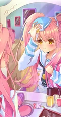 照镜子的可爱动漫少女插画图集