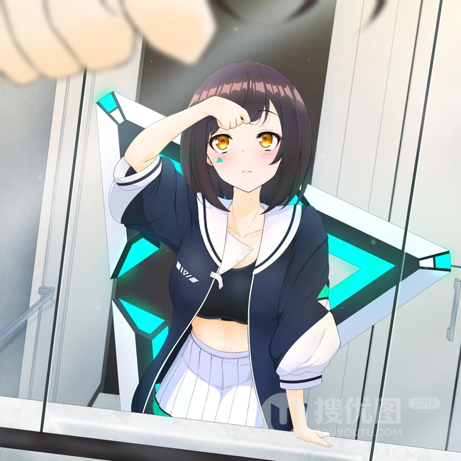 照镜子的可爱动漫少女插画图集
