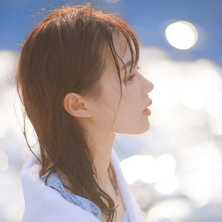 清新，清纯，简单干净的马尾辫女生，湿发少女唯美好看真人微信头像图片