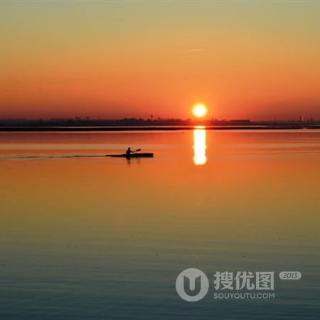 海边，湖边唯美日出风光景色旺财QQ阳光头像图片