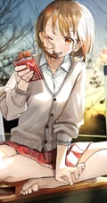穿着可爱学生制服，短裙，长筒袜装的二次元动漫少女高清图集欣赏