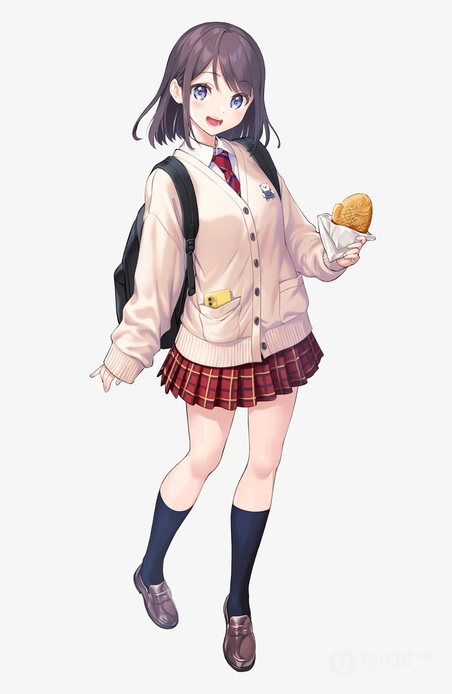 穿着可爱学生制服，短裙，长筒袜装的二次元动漫少女高清图集欣赏