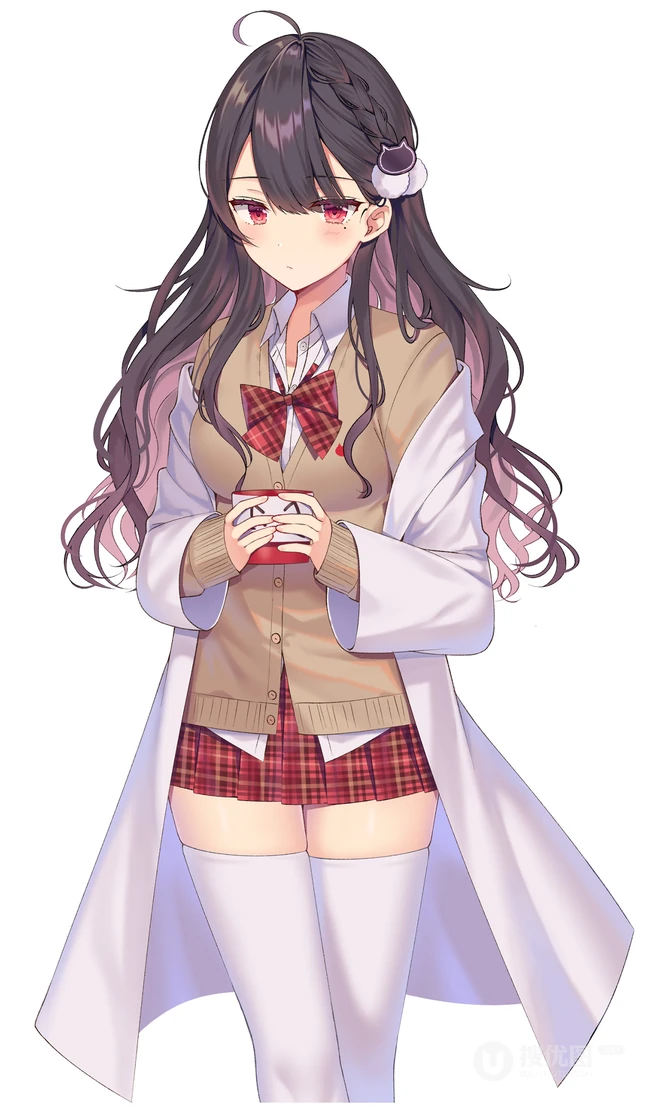 穿着可爱学生制服，短裙，长筒袜装的二次元动漫少女高清图集欣赏