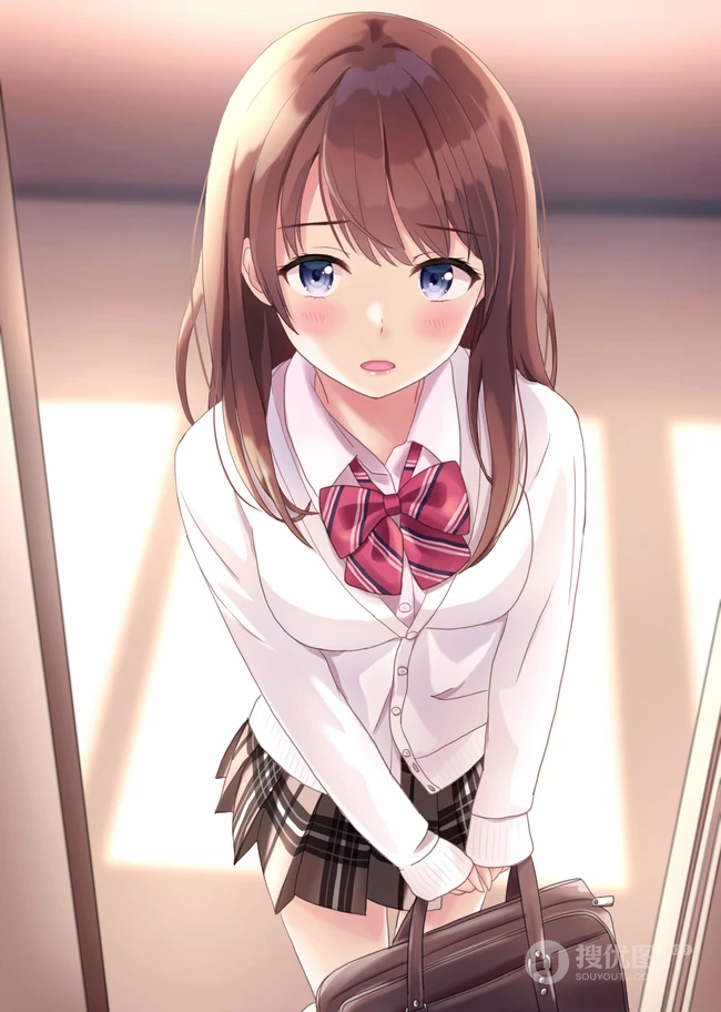 穿着可爱学生制服，短裙，长筒袜装的二次元动漫少女高清图集欣赏