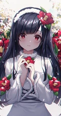 寒冷的冬，花儿与少女， 唯美二次动漫少女冬季美感图片集