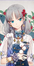 寒冷的冬，花儿与少女， 唯美二次动漫少女冬季美感图片集