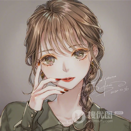 美丽，时尚，高冷，青春，酷酷的的动漫女生人物插画头像图片