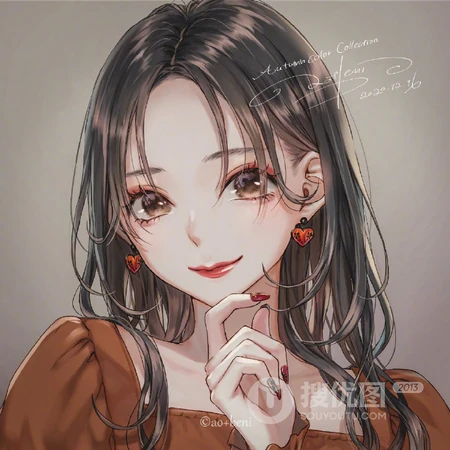 美丽，时尚，高冷，青春，酷酷的的动漫女生人物插画头像图片