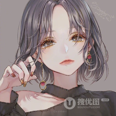 美丽，时尚，高冷，青春，酷酷的的动漫女生人物插画头像图片
