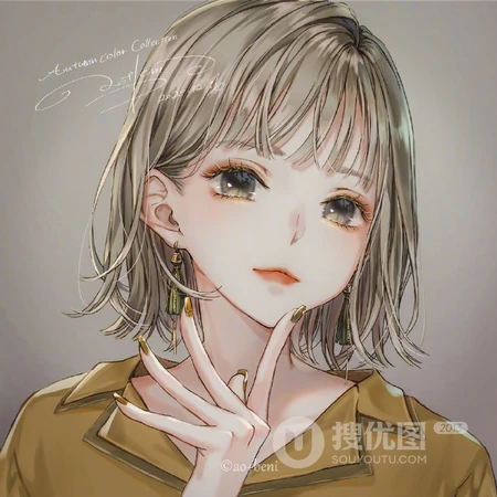 美丽，时尚，高冷，青春，酷酷的的动漫女生人物插画头像图片