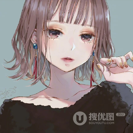美丽，时尚，高冷，青春，酷酷的的动漫女生人物插画头像图片