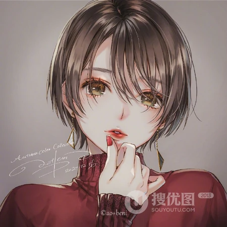 美丽，时尚，高冷，青春，酷酷的的动漫女生人物插画头像图片