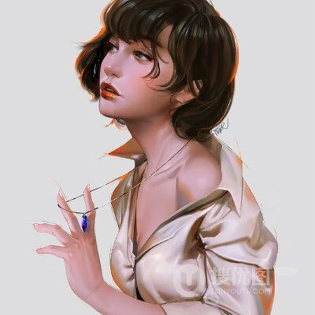 厚涂绘画，气质，优雅，气质的女生人物厚涂插画绘画动漫头像图片