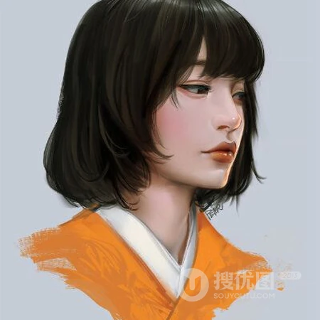 厚涂绘画，气质，优雅，气质的女生人物厚涂插画绘画动漫头像图片