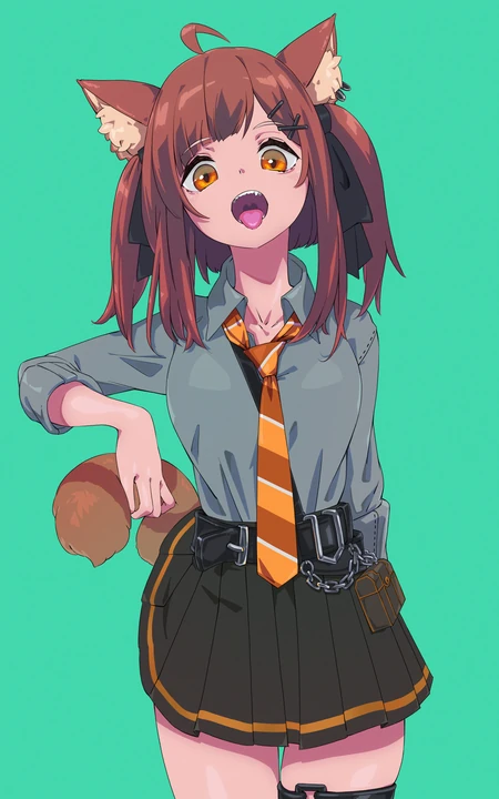 可爱尾巴悄悄探出来，二次元可爱带尾巴的动漫少女少女高清插画图片集