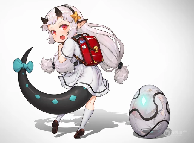 可爱尾巴悄悄探出来，二次元可爱带尾巴的动漫少女少女高清插画图片集