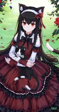 可爱尾巴悄悄探出来，二次元可爱带尾巴的动漫少女少女高清插画图片集