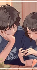 治愈系，懵懂，略带青涩的青年男女 情侣 爱情浪漫甜蜜插画图片
