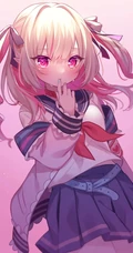 大眼睛动漫少女萌图，日系插画师作品，水汪汪眼睛的少女 可爱极了！
