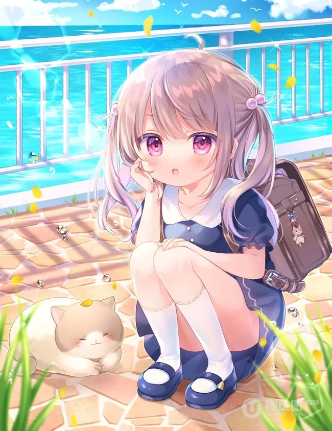 大眼睛动漫少女萌图，日系插画师作品，水汪汪眼睛的少女 可爱极了！
