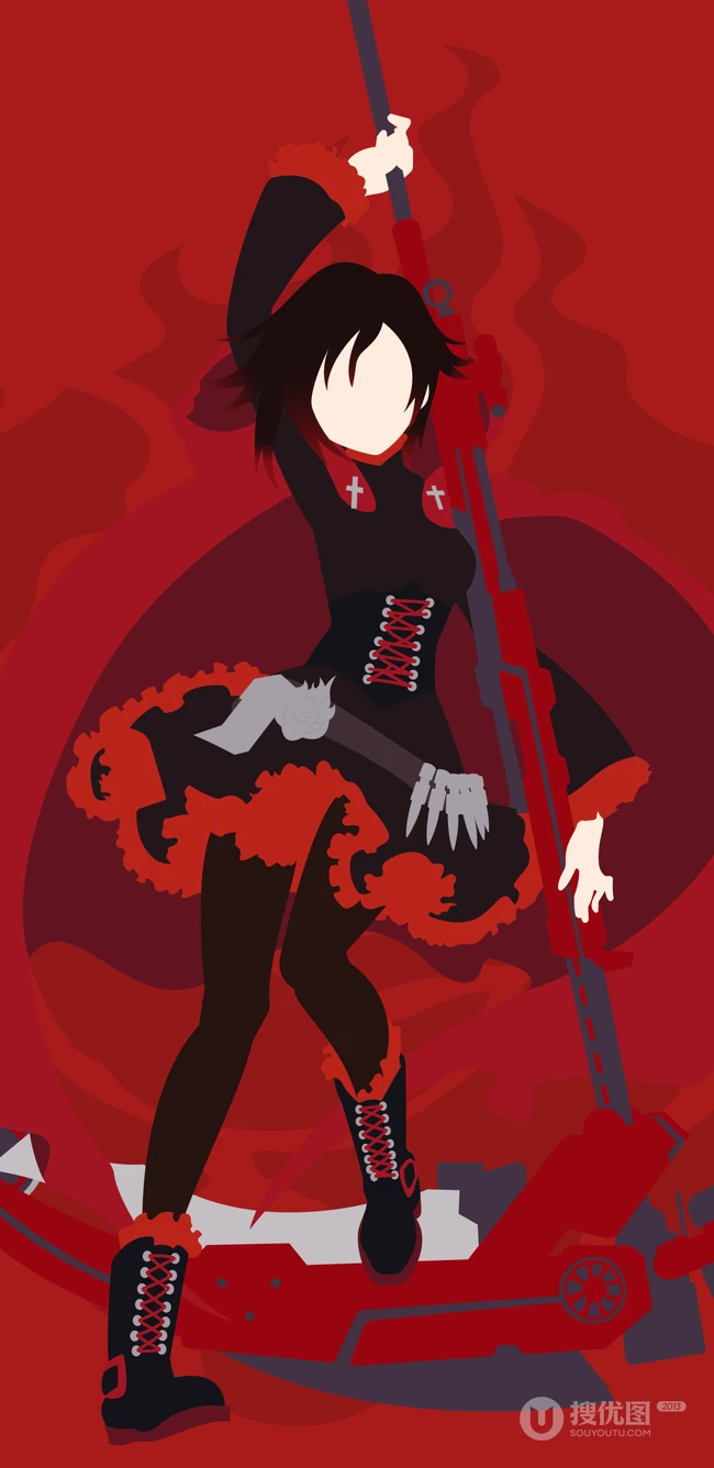 鲁比&middot;洛斯 美国动画《RWBY》主角鲁比&middot;洛斯插画手机壁纸图片