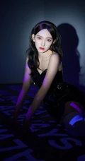 程潇气质黑色V领肩带皮裙可盐可甜复古气质写真照片