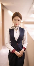 清秀可人苗条女生梦梵空乘制服装深袜袜穿着酒店前后忙碌高清写真套图