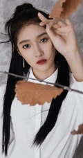 关晓彤超美有气质国潮风白衫水墨裙优雅复古写真图片