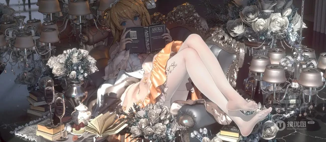 腿长好看的二次元气质可爱的袜装线条感少女精选插画图集