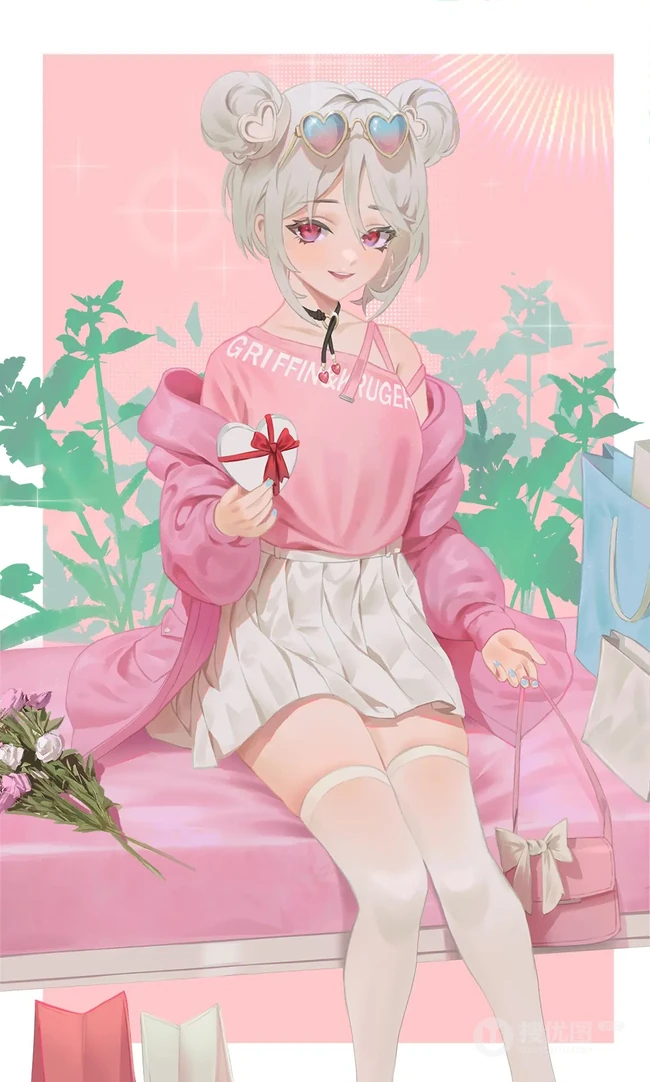 腿长好看的二次元气质可爱的袜装线条感少女精选插画图集