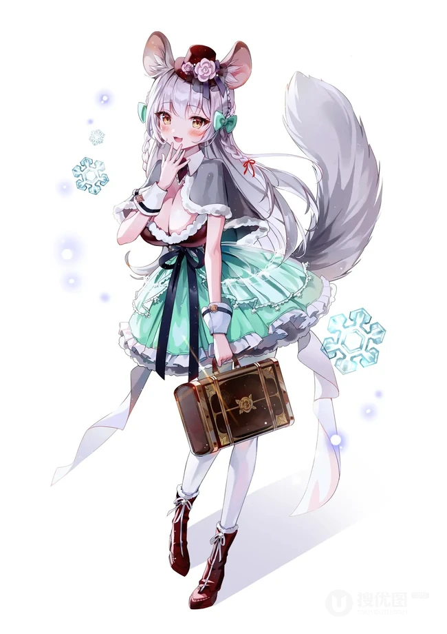 腿长好看的二次元气质可爱的袜装线条感少女精选插画图集