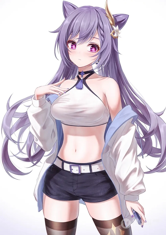 腿长好看的二次元气质可爱的袜装线条感少女精选插画图集