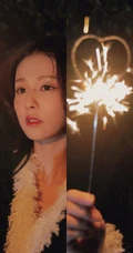 白鹿手拿小烟花夜晚户外燃放烟花浪漫可人写真美照