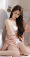 超级好看的小姐姐，白色紧身肩带家居服和短裤穿搭室内动人写真美照