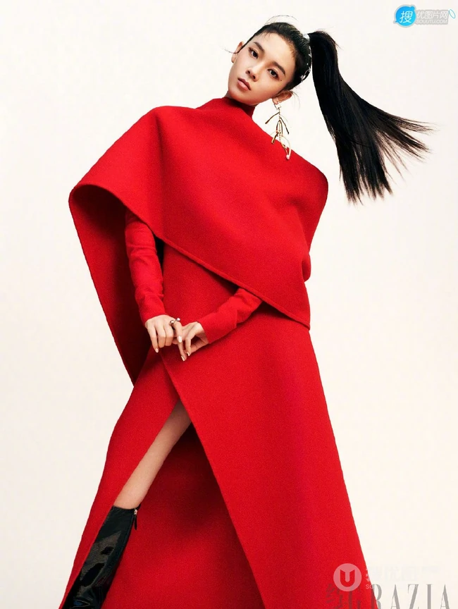 陈瑶女将军马尾发型登杂志写真图片欣赏