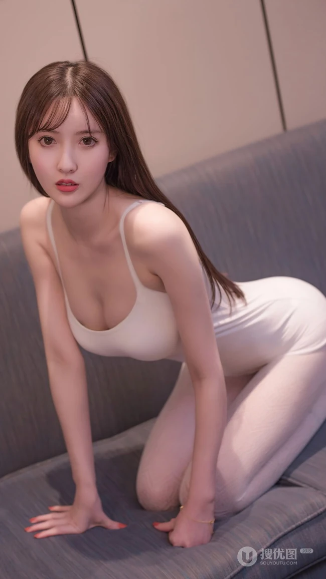 A4腰美女，腰身纤细，美腿修长，吊带背心长袜穿搭私房手机壁纸图集
