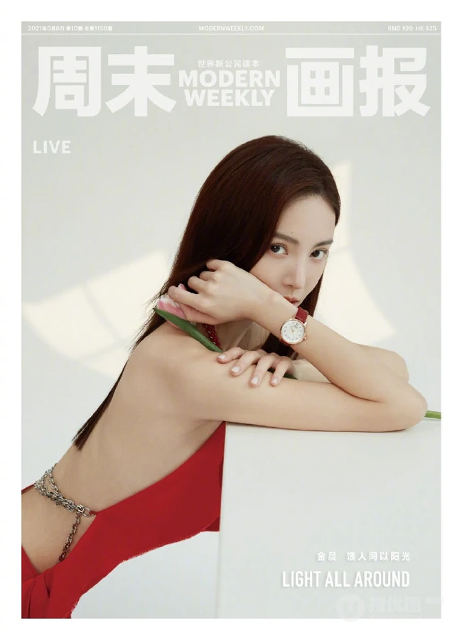 金晨气质露背装连衣裙气质写真杂志图片