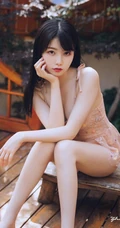 超可爱又气质的甜美浅粉少女Zero粉色泳装户外动人笑容写真图集